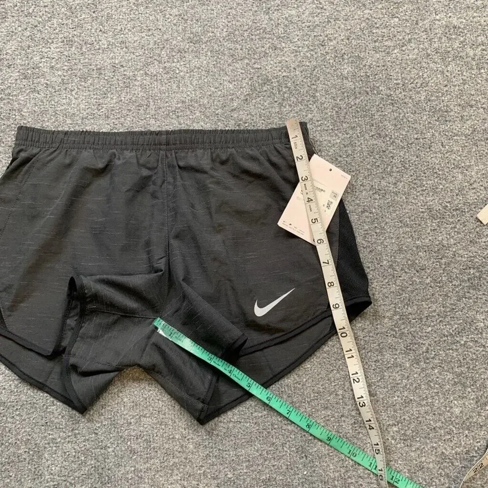 Nike Shorts Womens Extra Small Gotham Gray 10K Black‎ Dri Fit Running Lined